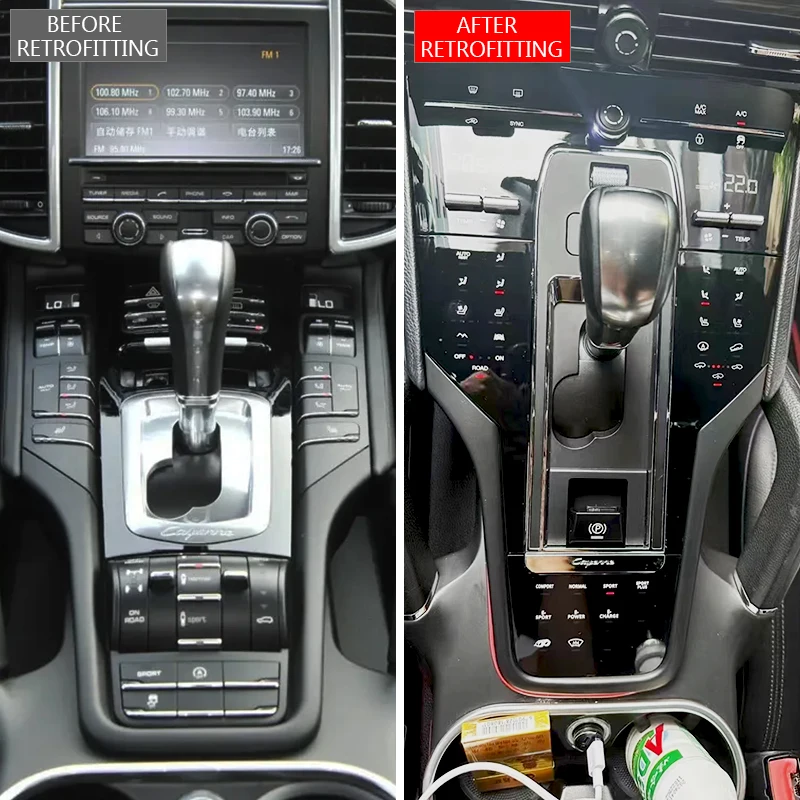 For Porsche Cayenne 2011-2017 Car Modification Upgrade Kit Central Control Button Panel Shift Knob Touch Panel