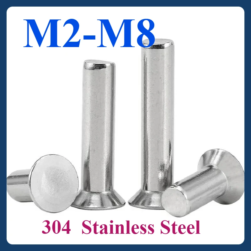 

5~200pcs 304 A2-70 Stainless Steel Flat Countersunk Head Solid Rivet Self Plugging M2 M2.5 M3 M4 M5 M6 M8