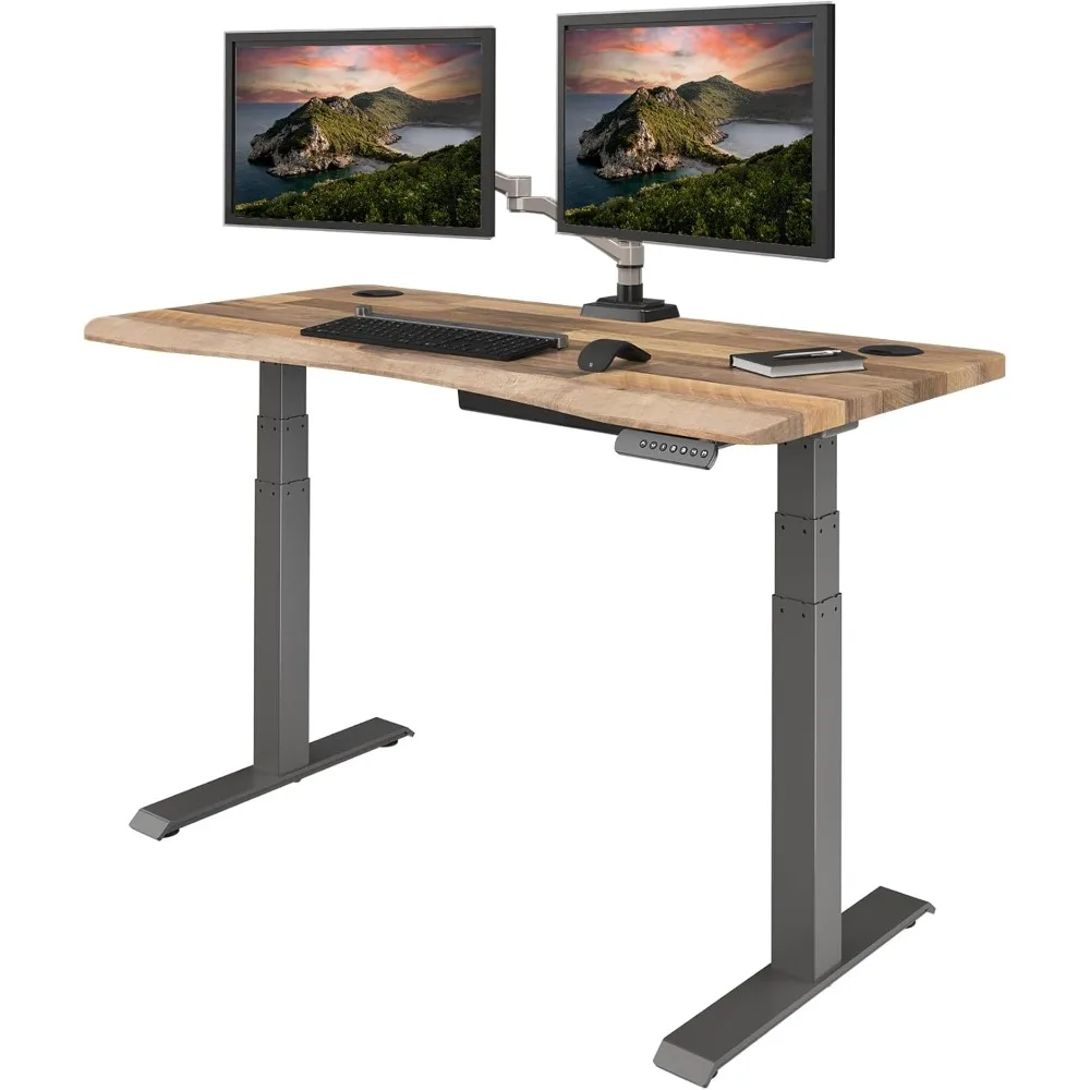 

Ergonomic 54"x26" Electric Desk with Adjustable Height, Sit-to-Stand Capability, Curved Edge Design, and Four Memory Positions f