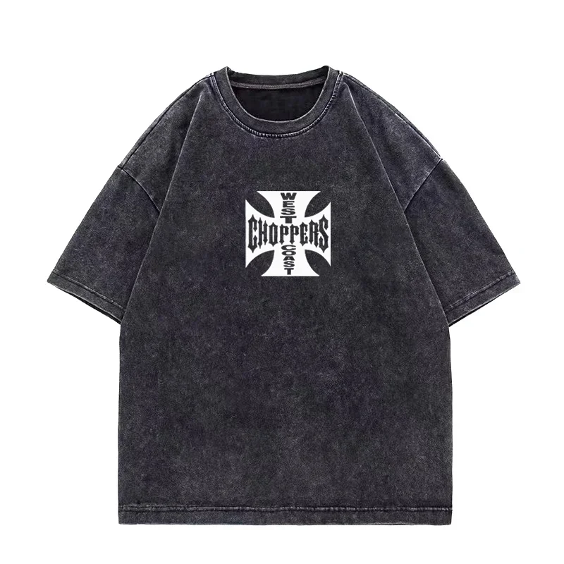 Paul Walker Shirt West Coast Choppers Vintage Washed T Shirt Men Women Hip Hop Streetwear Oversized Short Sleeve Cotton T-shirts