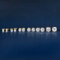Luxury 10K Solid Gold Stud Earrings 3/4/5/6/7/8mm D Color Moissanite Diamond Screw Back Earrings Classic Engagement Jewelry Gift