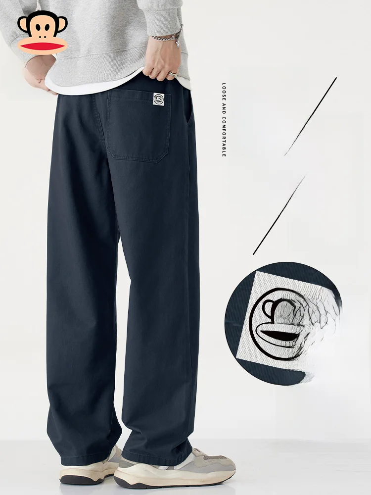 

Мужские зимние повседневные брюки Paul Frank из чистого хлопка, свободные, прямого кроя, удобные, в стиле ретро, карго