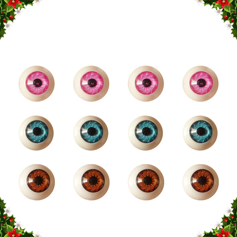 

30 PCS Halloween Candy Eyeballs Infant Toys Eyes Printing Rei Plush Round Fake