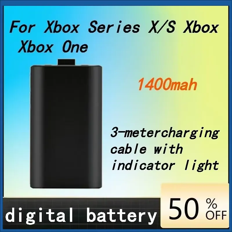 1400mAh for Xbox Series X/S Xbox Battery Pack with Cable Xbox One Controller Battery Pack for One/S/X/Elite