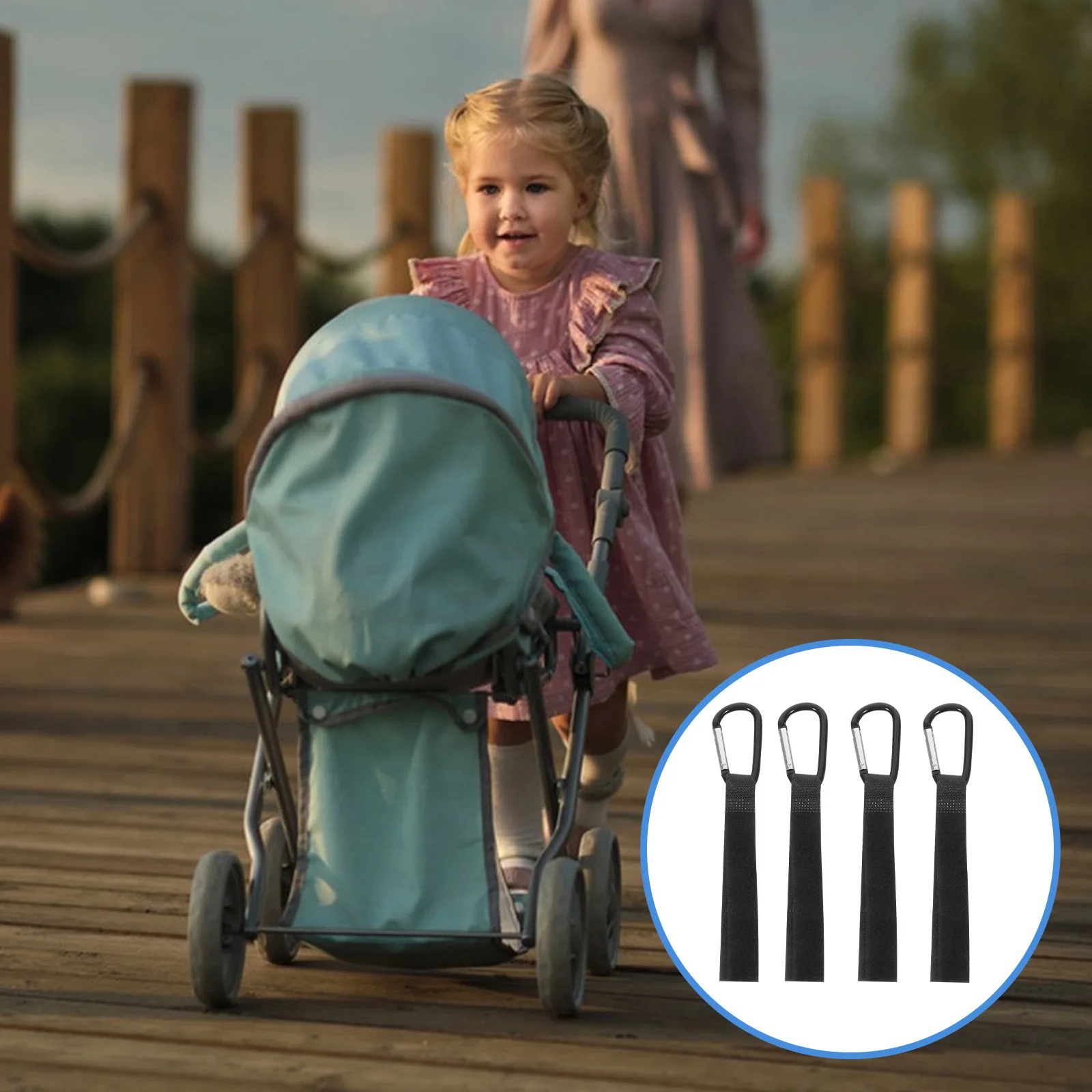 

4Pcs Baby Stroller Hook Multi Purpose Nylon Buckle Clips Heavy Duty Hanging Holder for Cart Bike Wheelchair Stroller Accessories