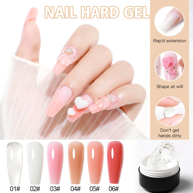 

Extension Gel Nail Polish Hard Jelly Build Nails Gum Clear Nude Natural Color French Soak Off UV Construction Gel Nail Supplies