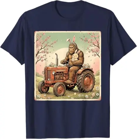Oster-Bigfoot-Hase-Traktor Lustiges Frühlings-Sasquatch-Bauern-T-Shirt Y2K Niedliches Ästhetisches Grafik-Spruch-T-Shirt Oster-Neuheitsgeschenk-Oberteil – Detail 6