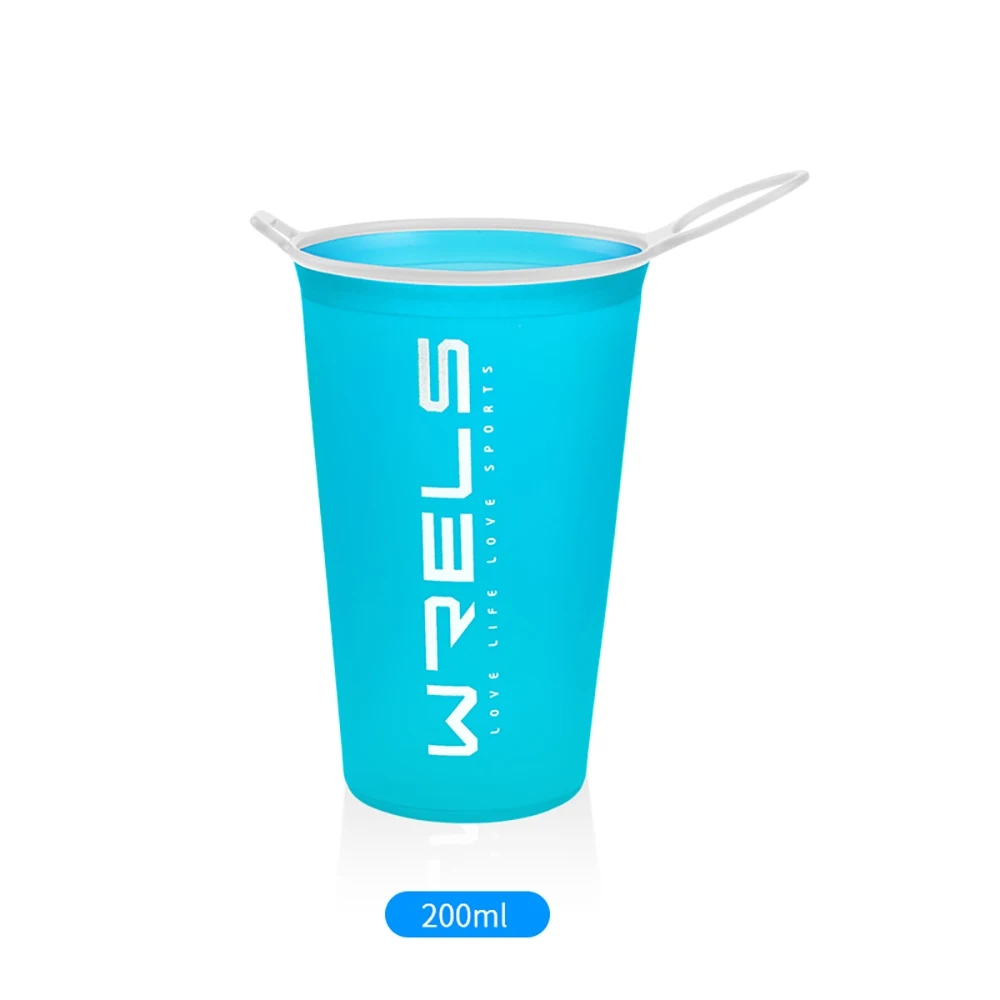 WRELS Klappbare Wasserflasche, TPU, BPA-frei, zusammenklappbar, weiche Flasche, Outdoor-Sport, Wandern, Camping, Laufen, tragbare weiche Wasserflasche