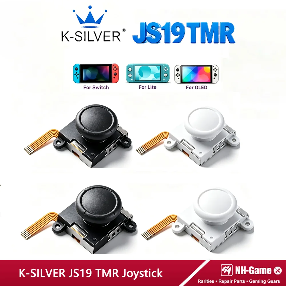 100PCS K-SILVER JS19 TMR Electromagnetic Joystick For Switch 3D Analog Stick Black ThumbStick  For NS Lite/OLED Replacement