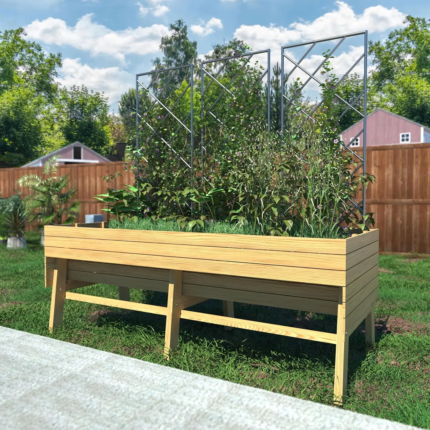 

Raised Garden Bed 6 x 3 x 2FT, Raised Garden Beds Outdoor with 6 Legs, Detachable Liner, Garden Bed for Backyard, Patio,