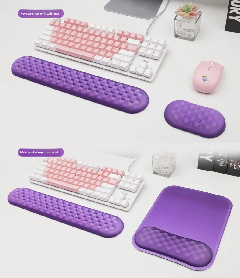 Ins-Style Handgelenkauflage Mauspad-Set Tastaturunterlage Ergonomische Schreibtischunterlage für Büro und Gaming in 6 Farbverläufen – Detail 7