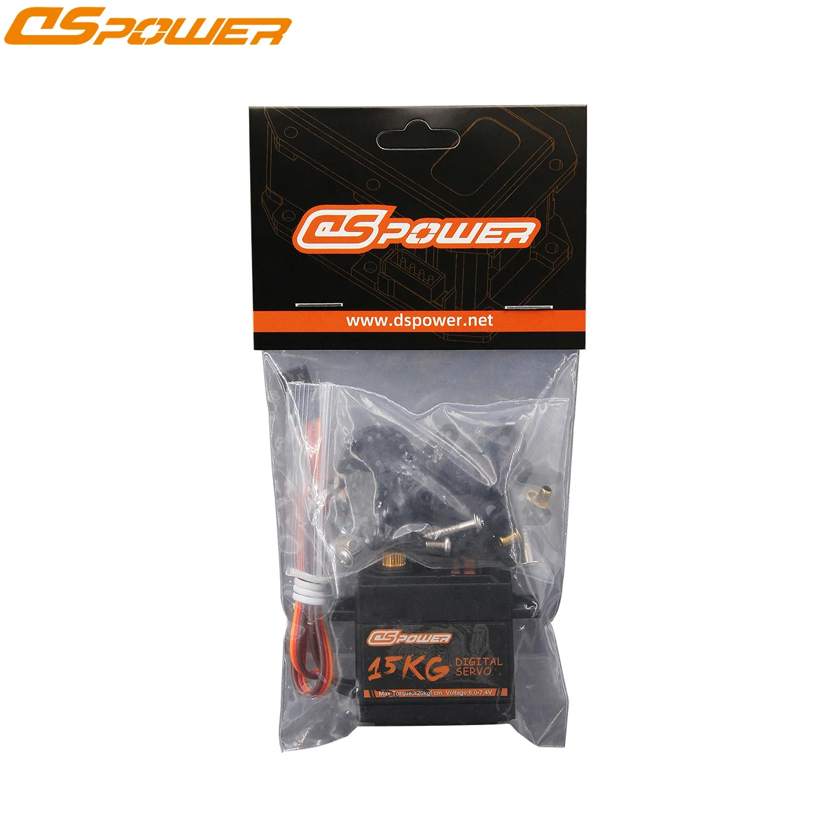 DSpower เซอร์โวมอเตอร์ดิจิตอลมาตรฐาน ขนาด 15 กก. แรงบิดสูง เกียร์โลหะ โปรไฟล์ต่ำ ใช้ไฟ 6.0~7.4V สำหรับรถบังคับวิทยุ 1/8 1/10 แขนหุ่นยนต์ เครื่องบินแบบแกน