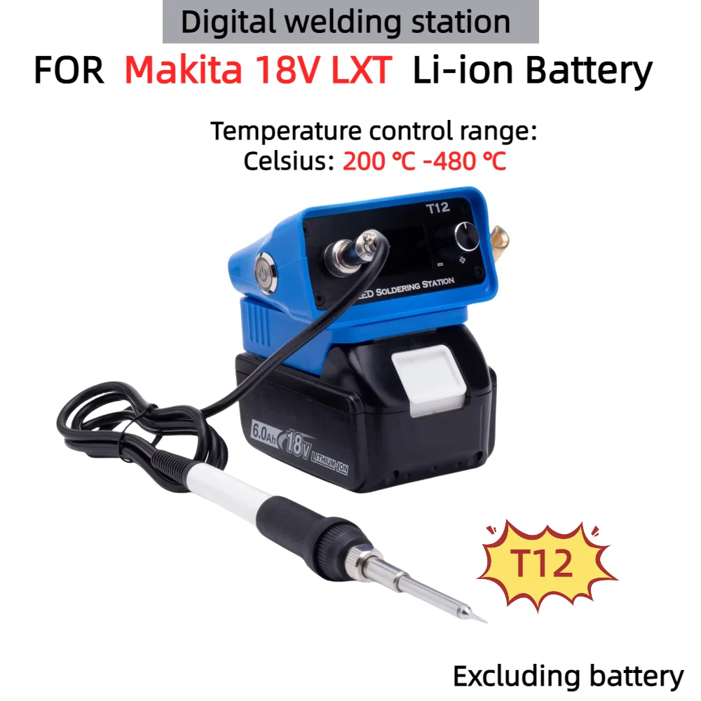 

Portable T12 Intelligent Digital Soldering Iron Welding Station for Makita 18V LXT Battery for DIY Repair(Battery Not Included)