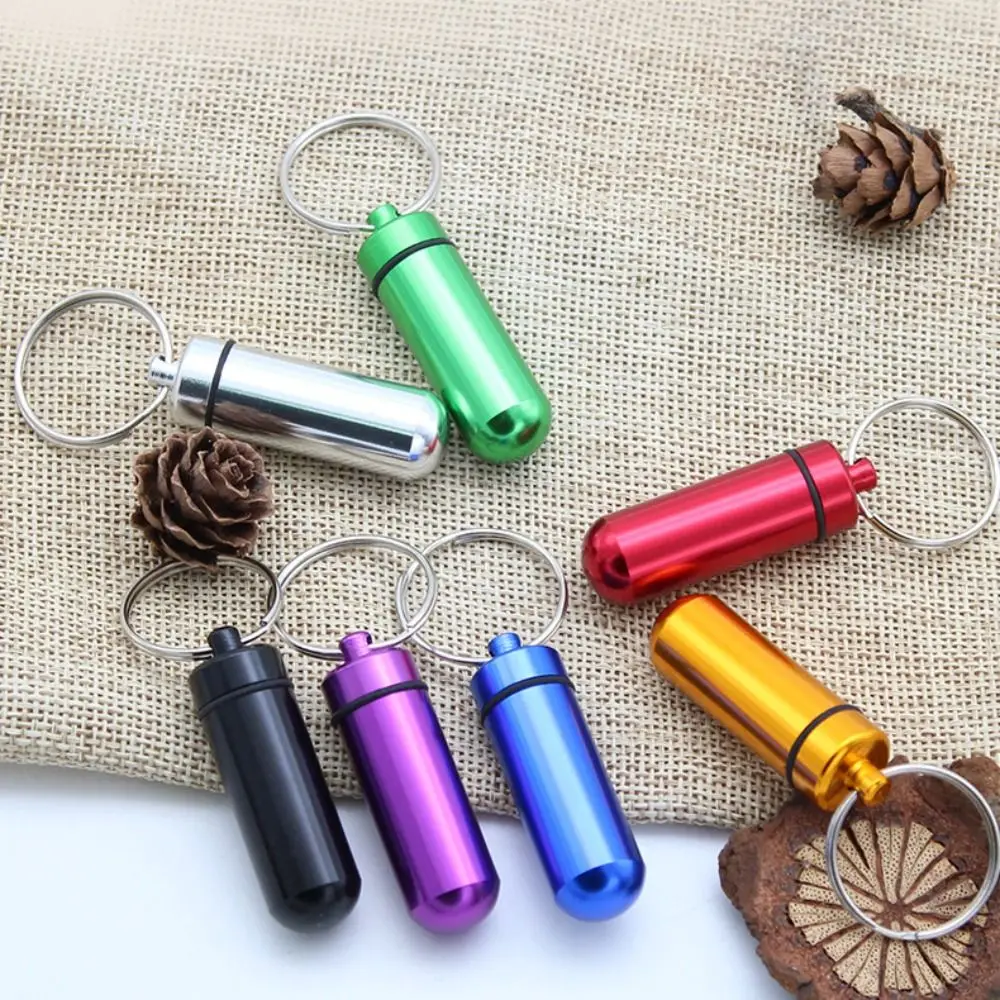 Portable Waterproof Keychain Outdoor Medicine Bottle Pill Bottle Mini Medicine Jar Container