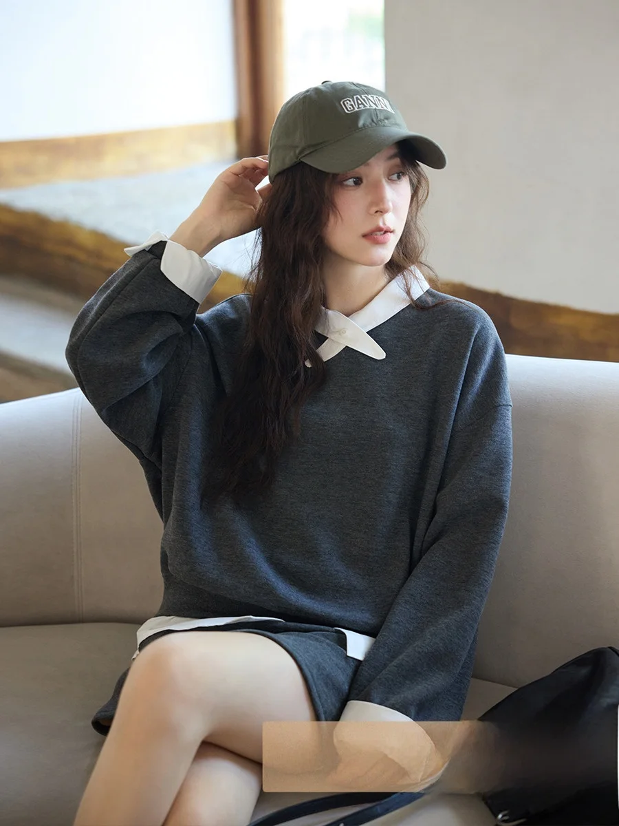 

Ele, осень-зима, корейский Sle, небольшой дизайн, лоскутное платье глубокого цвета, топ f, юбка, комплект из двух предметов, модный женский комплект...