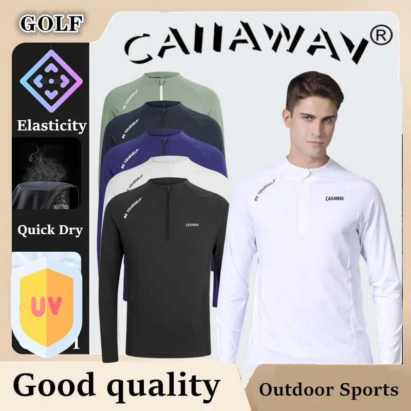 Authentic CAIIAWAV Golf Long Sleeve Men\'s Top Long Sleeve T-shirt GOLF Clothing Sports Comfortable Long Sleeve T-shirt