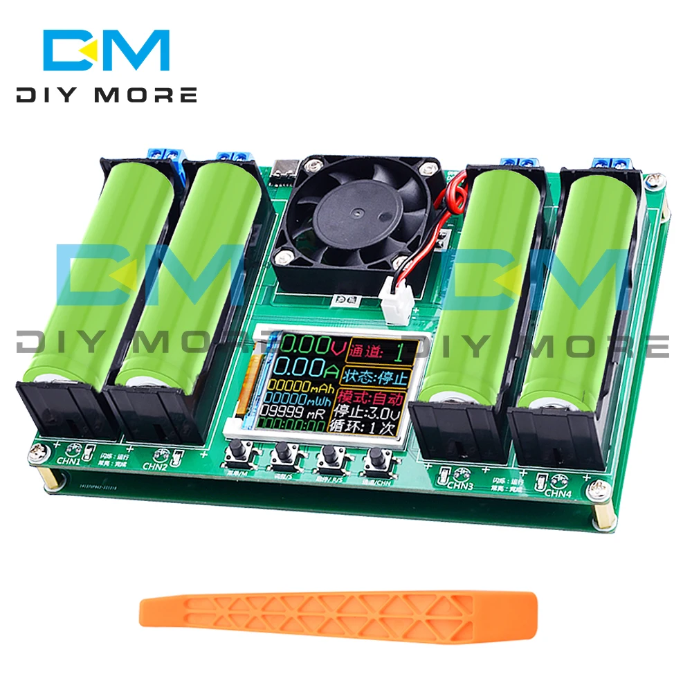 2-4 Batteries 18650 Lithium Battery Tester Board Four Batteries Capacity LCD Digital Display Tester Li-ion Power Detector Type-C