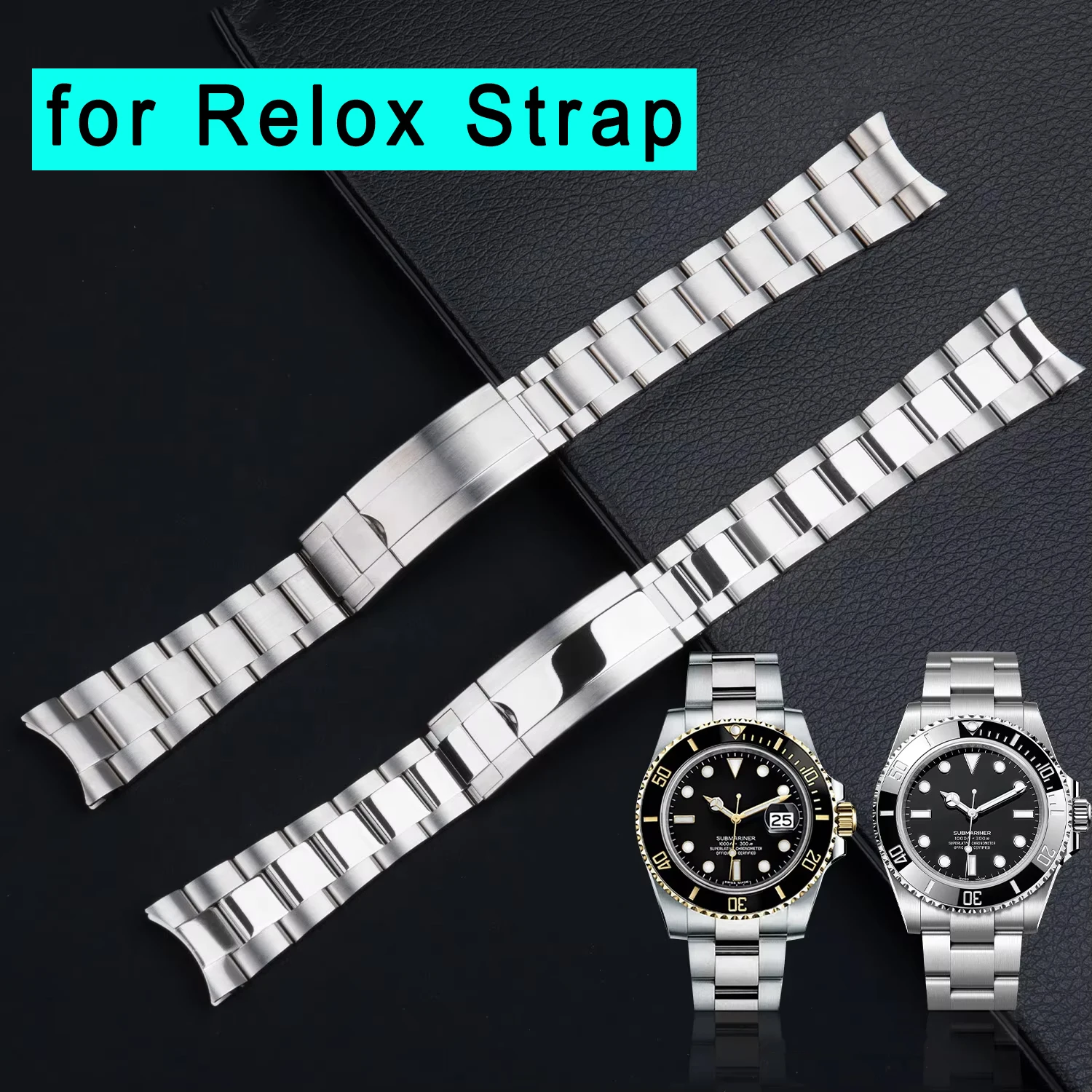 Uhrenarmbänder für Relox SUB DAYTONA NH35 NH36 Herren Glide Lock Verschluss Uhrenarmband 20mm 21mm 904L Massives Edelstahl-Uhrenarmband