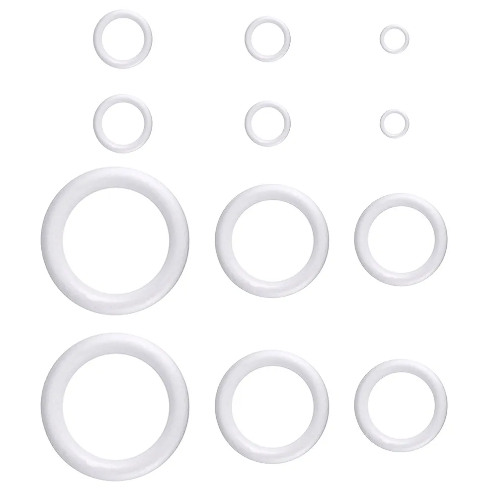 25Pcs White Polystyrene Wreath Rings Craft Circle DIY Wreath Making Supplies for Christmas Winter New Year Kindergarten Home