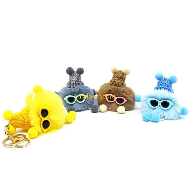 Y4qa fofo Keyring Keychain Fur Ball Keychain Plush Keyring Plush Keychain
