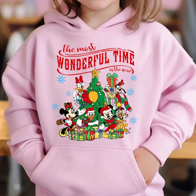 Mickey and Friends The Most Wonderful Time Of The Year Merry Christmas kids hoodie holiday gift for boys and girls