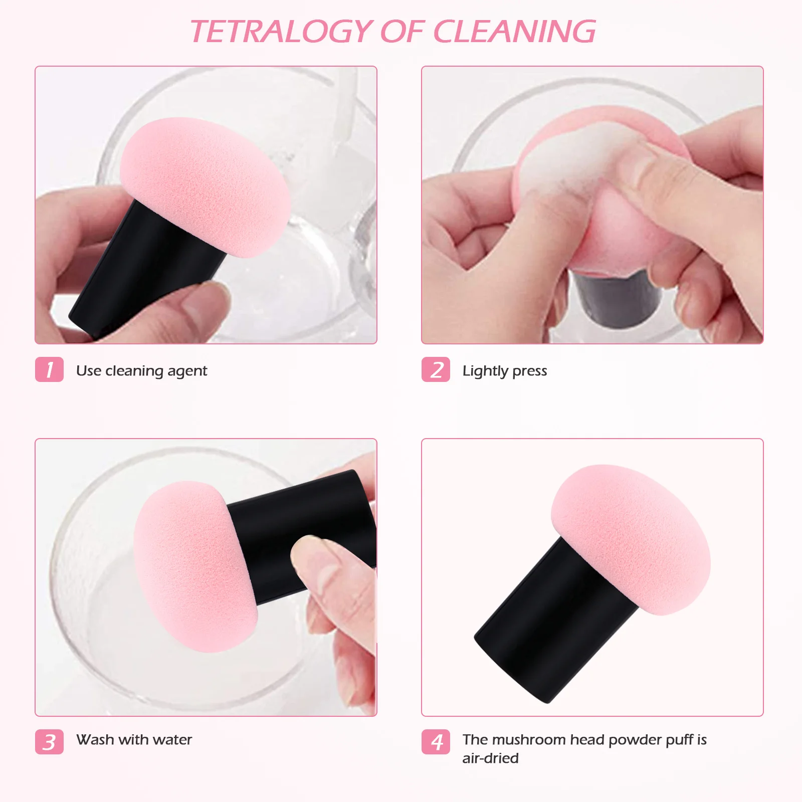 

5Pcs Face Powder Applicators Mushroom Style Makeup Puff for Reusable Washable Beauty Accessory