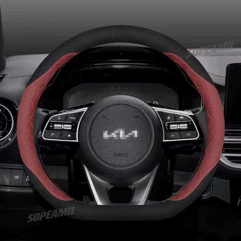 Car Steering Wheel Cover For Kia KN K2 K3 K4 K5 EV6 GT Rio Sportage Stinger Niro Picanto Cerato Xceed Ceed Proceed Cerato Seltos