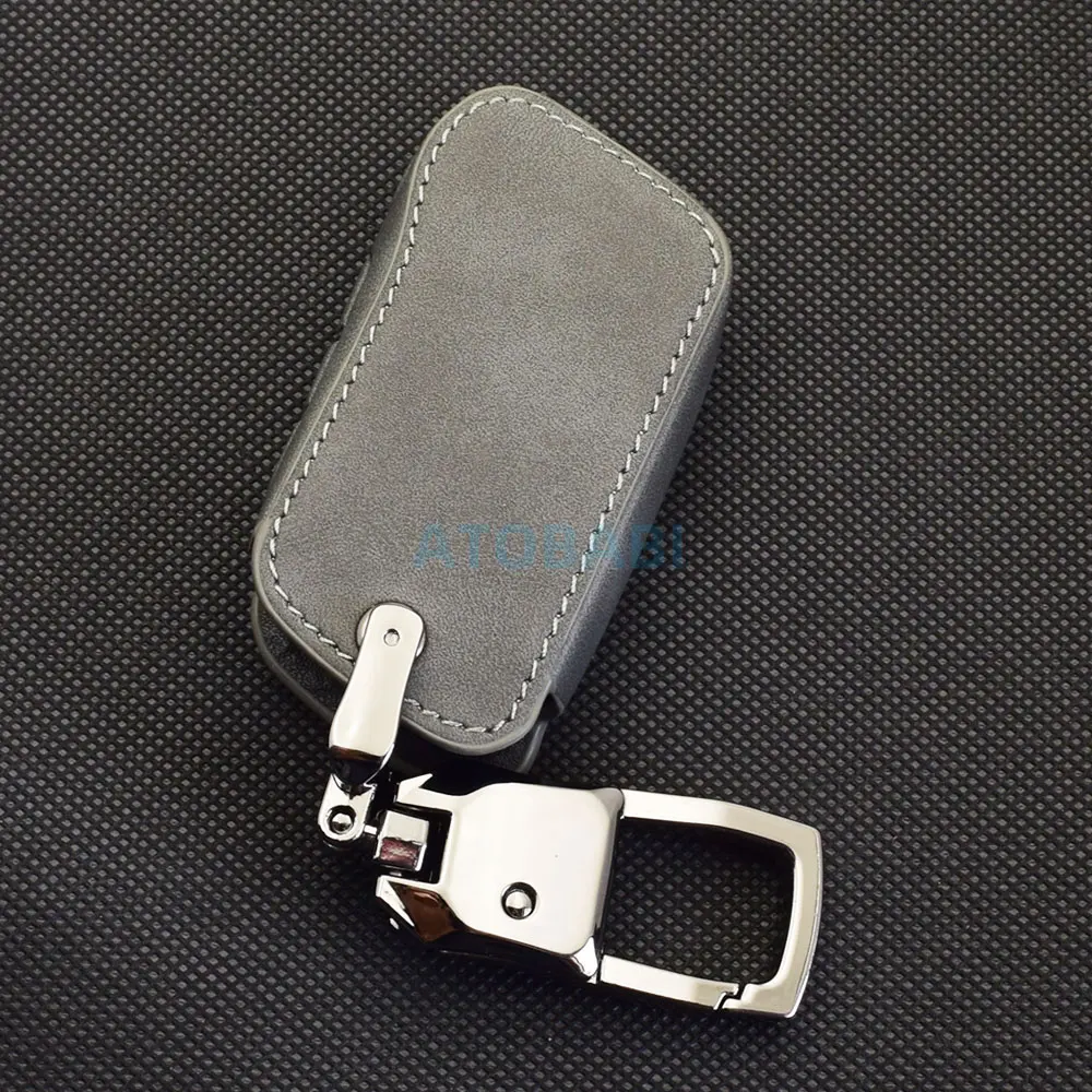 Grau Leder Auto Schlüssel Abdeckung Tasche Für Starline A63 A93 A36 A39 A66 A96 Zwei Weg Auto Alarm System LCD Fernbedienung Fob Shell Fall Schutz – Detail 6
