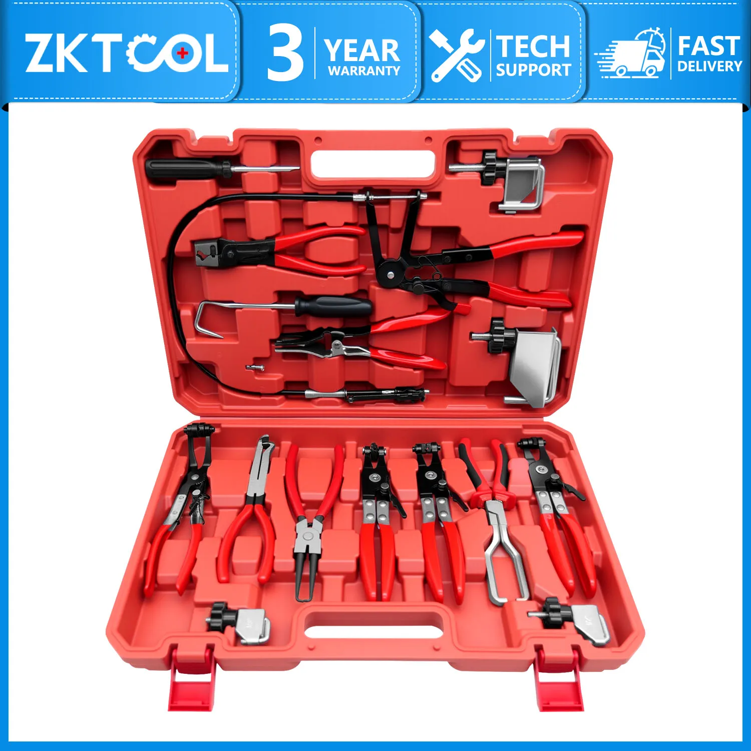 

Набор из 16 зажимов для шлангов с длинными ручками, подходит для топливных, масляных, водяных шлангов и автомобильных инструментов.