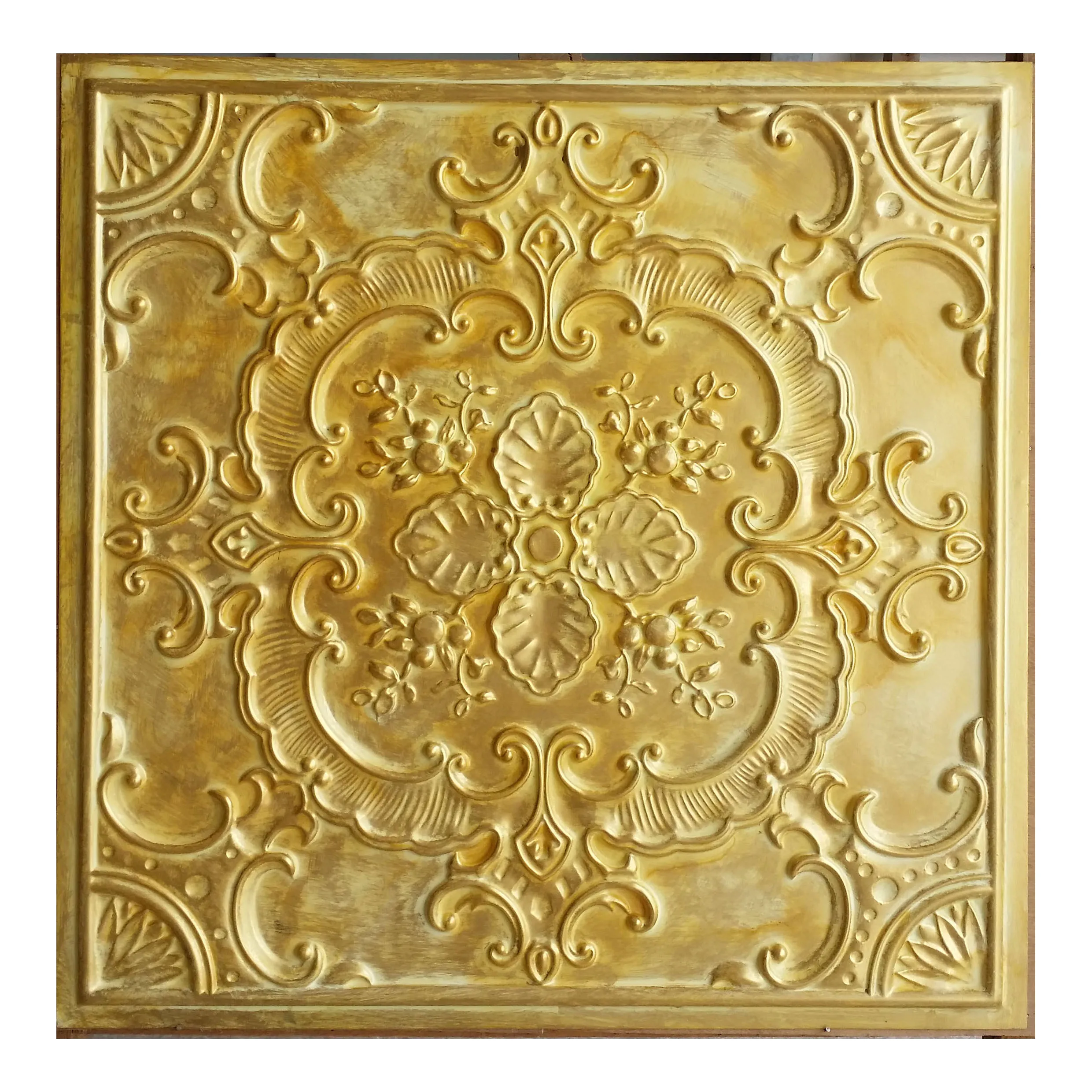 Vintage Ceiling tiles cafe pub restaurant well ceiling panels PL19 Golden 10pcs