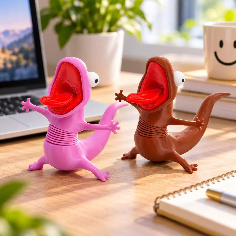 NEW Shaking Lizard Car Dashboard Decoration Spring Dancing Bobble Head Toy Cute Stress Relief Ornament Auto Interior Accessories