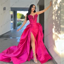 Sexy Evening Dresses Mermaid Off The Shoulder Sleeveless High Slit Princess Style Simple Mopping Customized Prom Gowns For Women