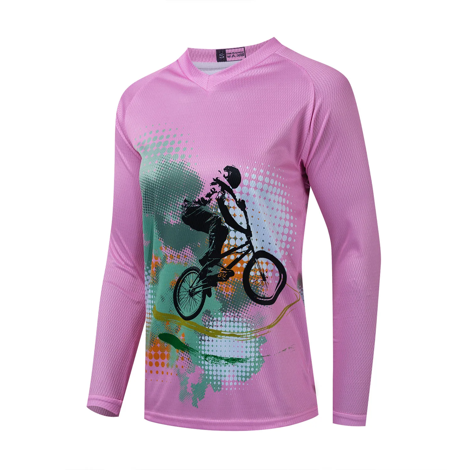 MTB Jersey Women Mountain Road dirt Bike Motocross Cycling Shirt Long Sleeve BMX DH Downhill Bicycle Racing Riding Top Pink Blue