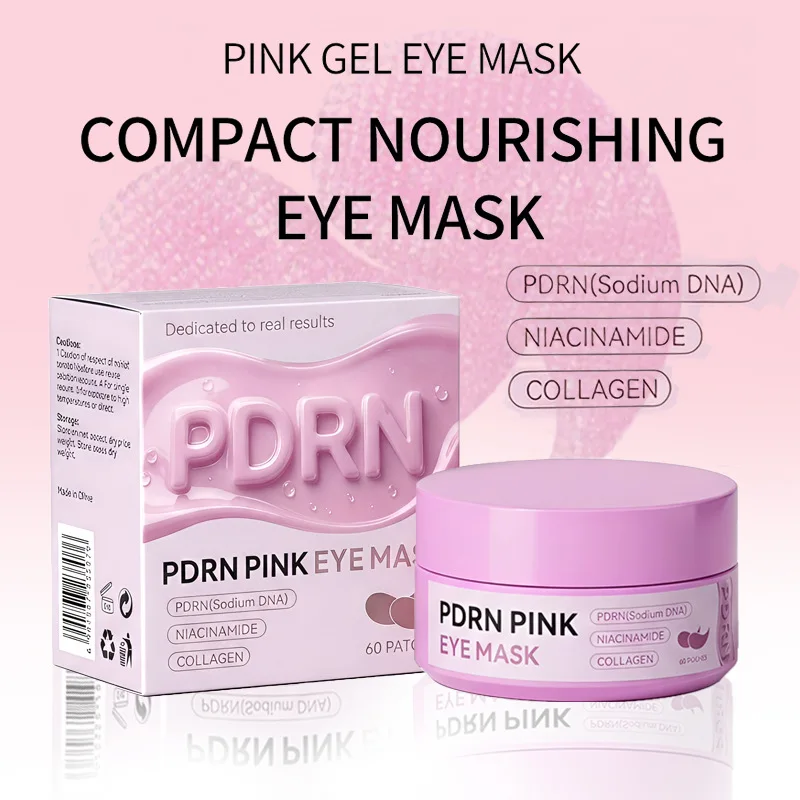 PDRN pink collagen bottle eye mask  sticker moisturizing fading eye lines caring for eye area firming salmon Skincare