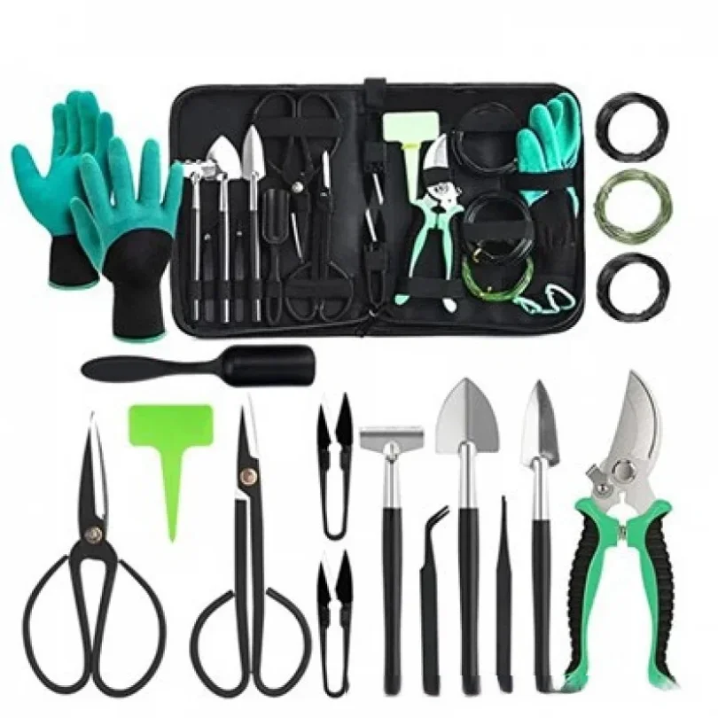 

New Garden Tool Set Succulent Pruning Weeding Gardening Scissors Gloves Line Multi-Functional Potted Plant Tool Set