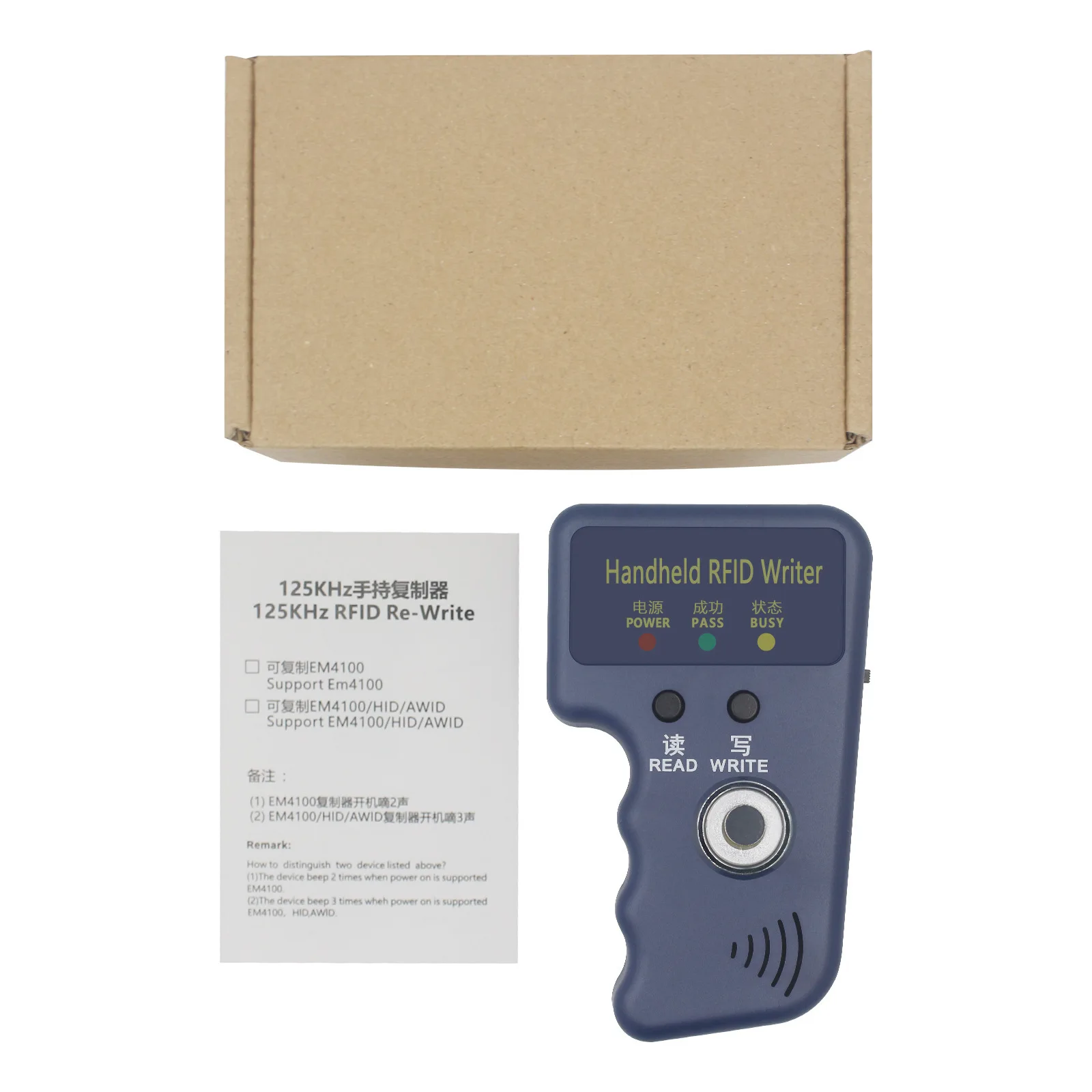 DIXSG DS-1990A Portable RW1990 I-Button TM Duplicator, 125KHz RFID Card Reader Writer Copier for DS1990A TM1990 T5577 EM4100