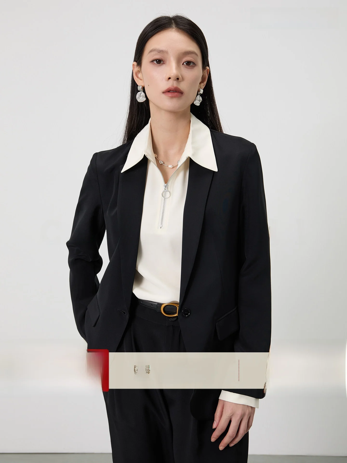 

Qingshan Home Promotion Evergreen 28 Momme Silk Suit Set Women's Silk Commute Elegant Slimming Small Western Clothes