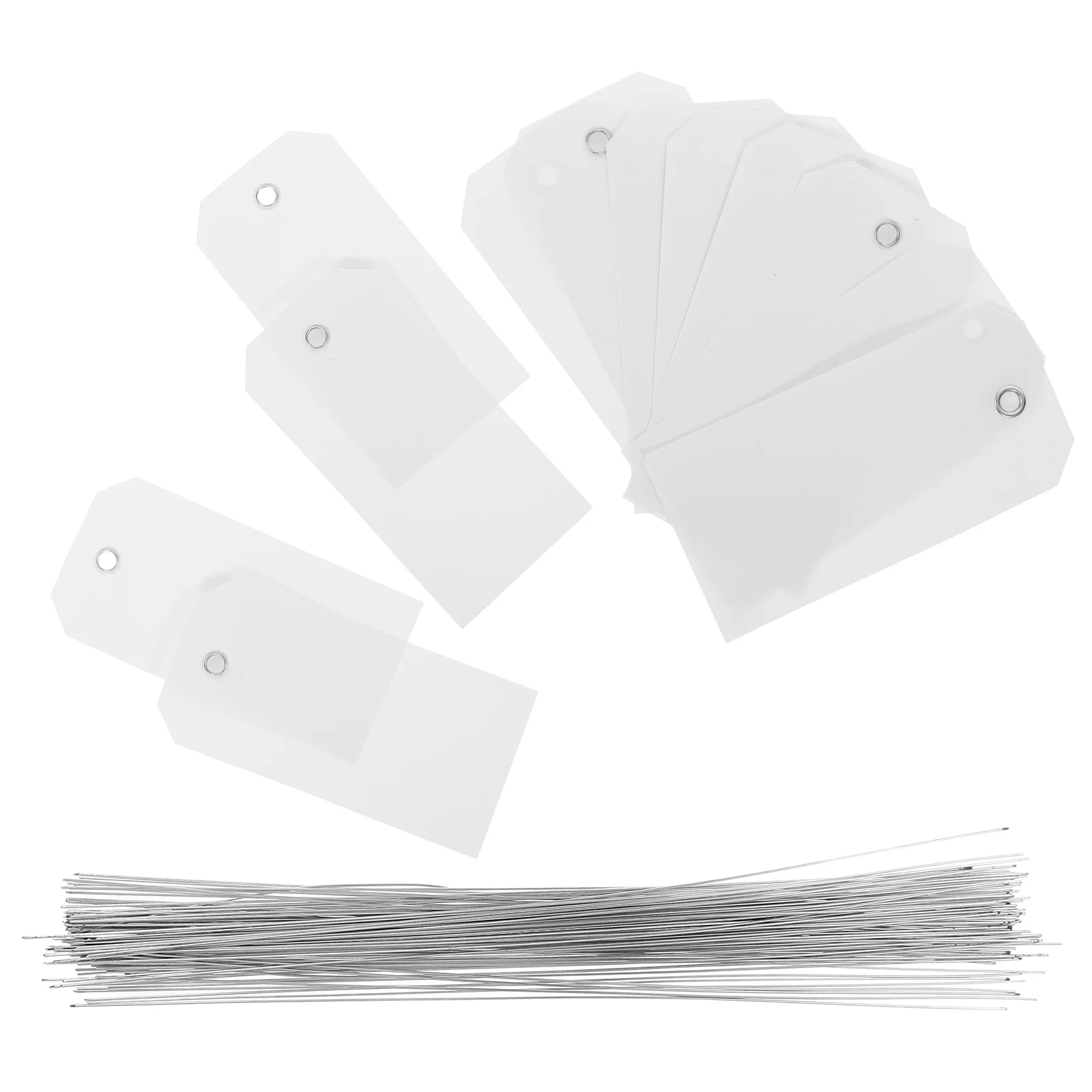 100pcs Blank Shipping Tags Pvc Luggage Tags Travel Suitcase Backpack Identification Wire Writable Reusable Sturdy