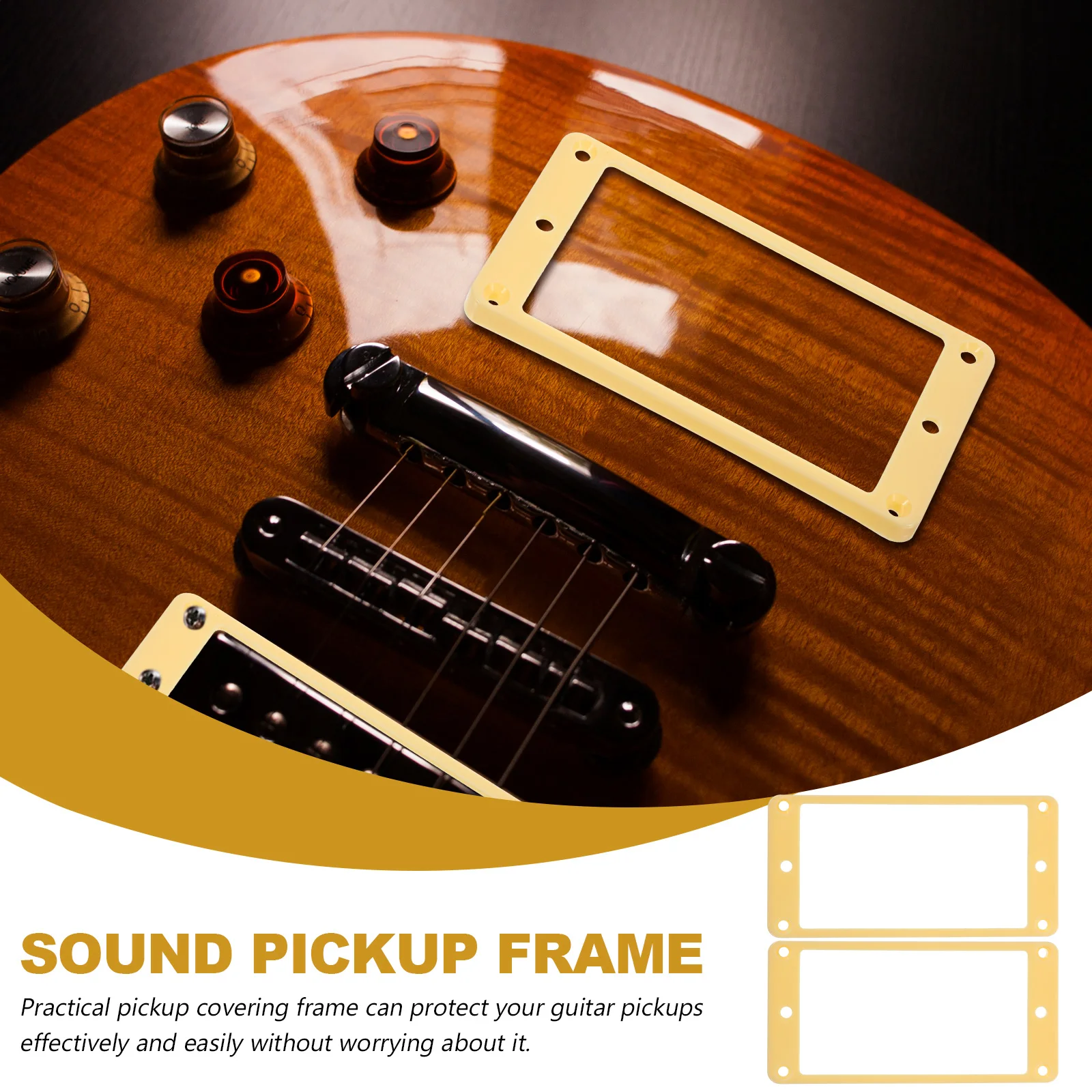 

2 Pcs Accessory Pickup Frame Guitar Single Coil Mounting Ring Protective Frames Backplate