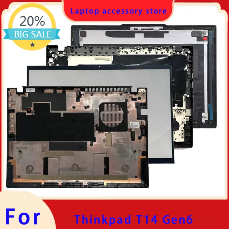 Black gray suitable for Thinkpad T14 Gen6 laptop LCD screen top cover, front panel, palm rest, bottom shell, keyboard hinge
