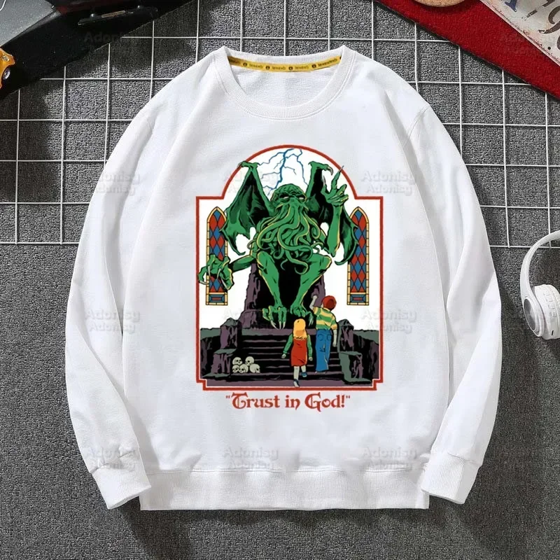 

Cthulhu Octopus Men's Spring Autumn Male Casual Halloween Horror Lovecraft Sweatshirts Men's Occult Tops