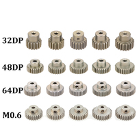 SURPASS HOBBY 5PCS 3.175mm Shaft Metal Pinion Motor Gear 32DP 48DP 64DP M0.6 M0.8 for 1/10 1/8 RC Car 3650 3660 Traxxas