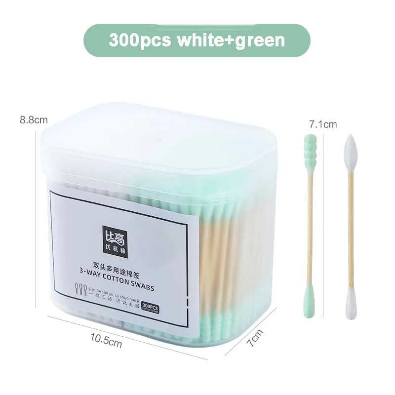 Hisopo de algodón desechable de doble cabeza, palitos de madera para limpieza de orejas, lápiz labial, bastoncillos de algodón, herramientas de
