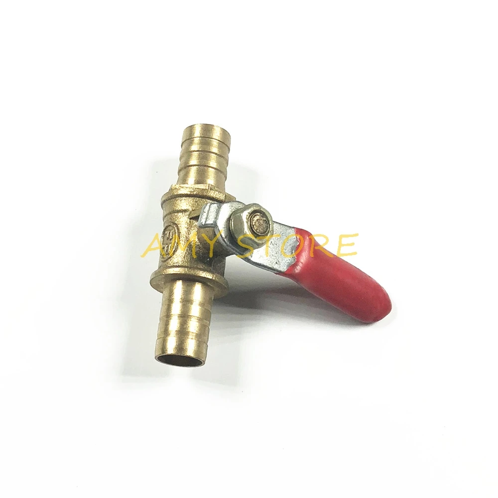 8mm Hose Barbed x 8mm Hose Barbed Two Way Brass Ball Valve For Oil Water Air