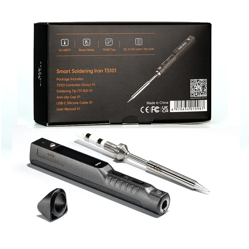미니 USB 전기 납땜 다리미, 온도 조절 가능, 휴대용 디지털 납땜 스테이션, TS101, 65W TS100 업그레이드, 영국, EU, 미국 전원