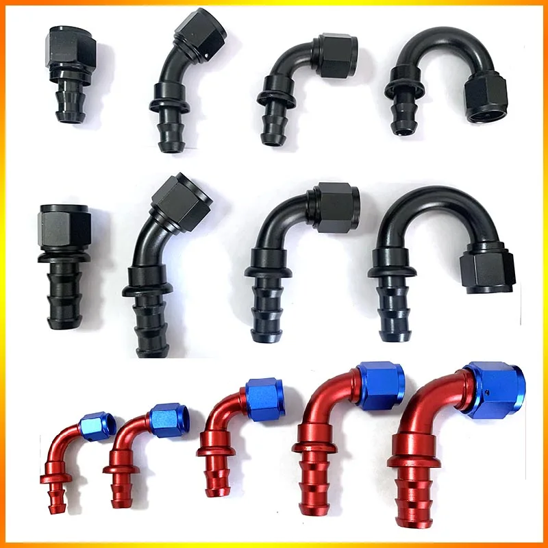 AN4 AN6 AN8 AN10 AN12 Złączki końcowe węża Złączka węża chłodnicy oleju opałowego 0 45 90 180 stopni Adapter połączeniowy Czerwony Niebieski