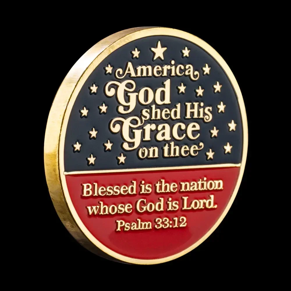 God Bless America One Nation Under God Souvenir Coin Blessed Is The Nation Whose God Is Lord Psalm 33:12 Collection Coins