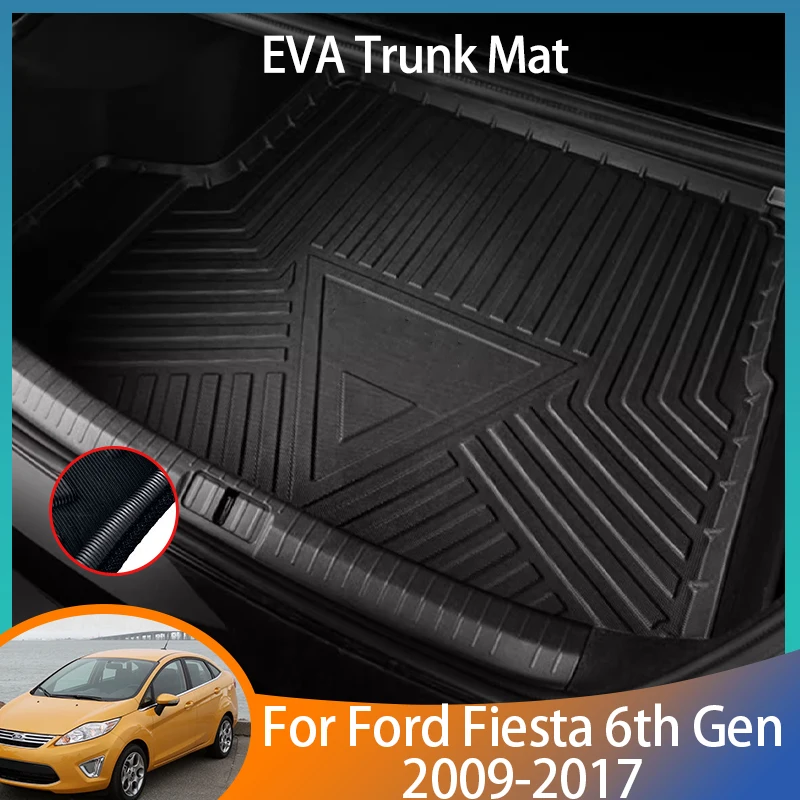 

For Ford Fiesta 6th Gen MK6 LX Sedan Accessories 2009-2017 Auto Trunk Mat Floor Tray Liner Cargo Boot Carpe Waterproof Anti-slip