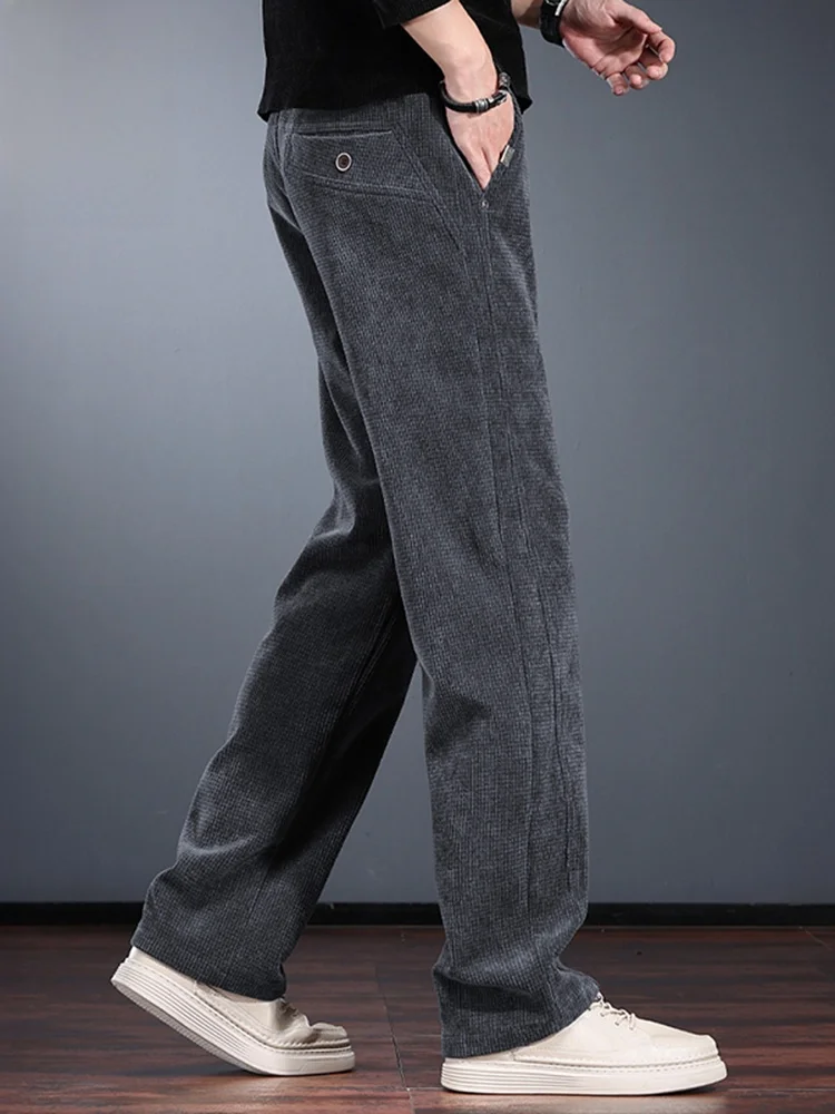 

Мужские повседневные брюки из вельвета, весна 2026, свободный прямой крой, приятные на ощупь, комфортные, с прямыми штанинами