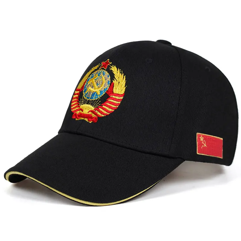 2023 High Quality Russian CCCP National Emblem Baseball Cap 100% Cotton Snapback Caps Adjustable Sun Hat Outdoor Visor Hats